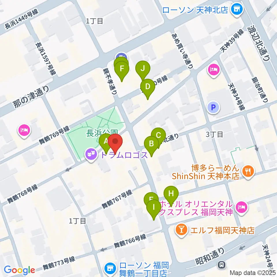 福岡DRUM Be-1周辺のホテル一覧地図