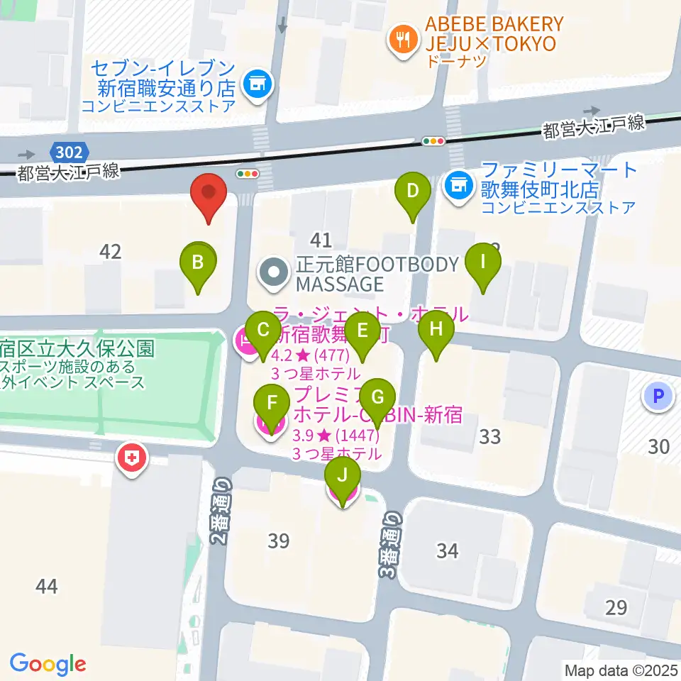 新宿SAMURAI周辺のホテル一覧地図