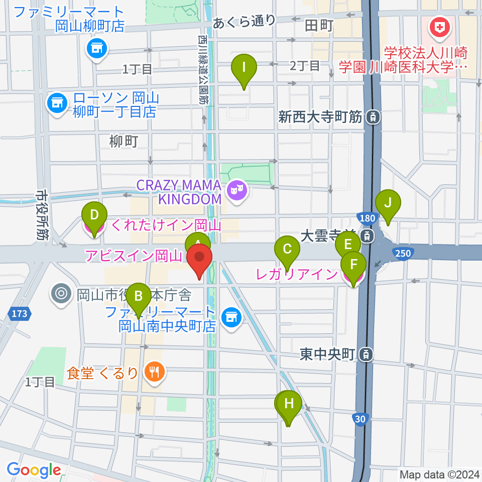 ジオンミュージックスクール周辺のホテル一覧地図