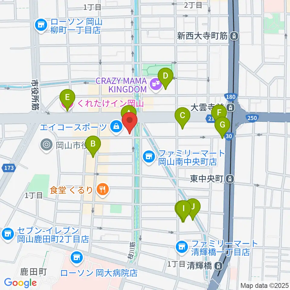 ジオンミュージックスクール周辺のホテル一覧地図