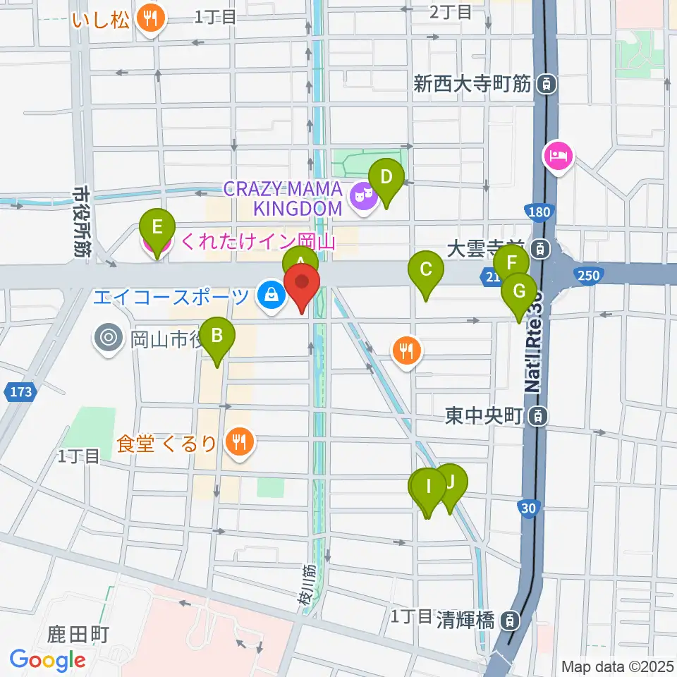 ジオンミュージックスクール周辺のホテル一覧地図