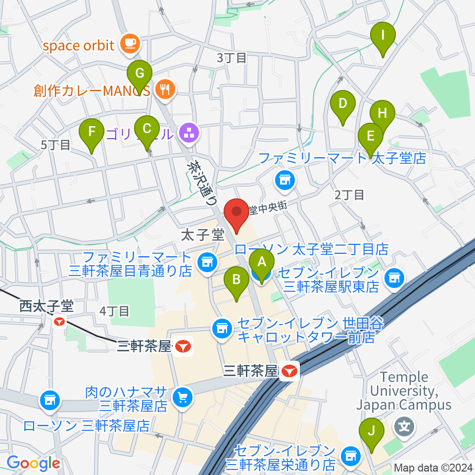 三軒茶屋come together周辺のホテル一覧地図