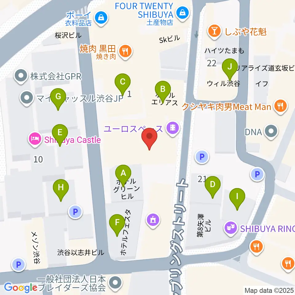 渋谷LOFT9周辺のホテル一覧地図