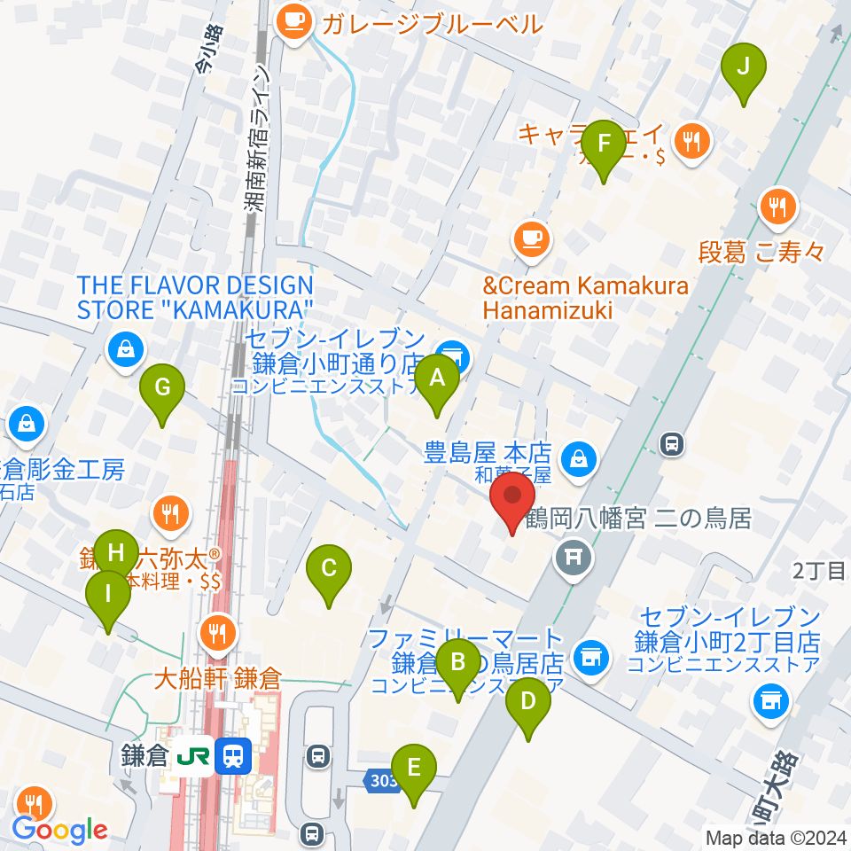 鎌倉ダフネ周辺のホテル一覧地図