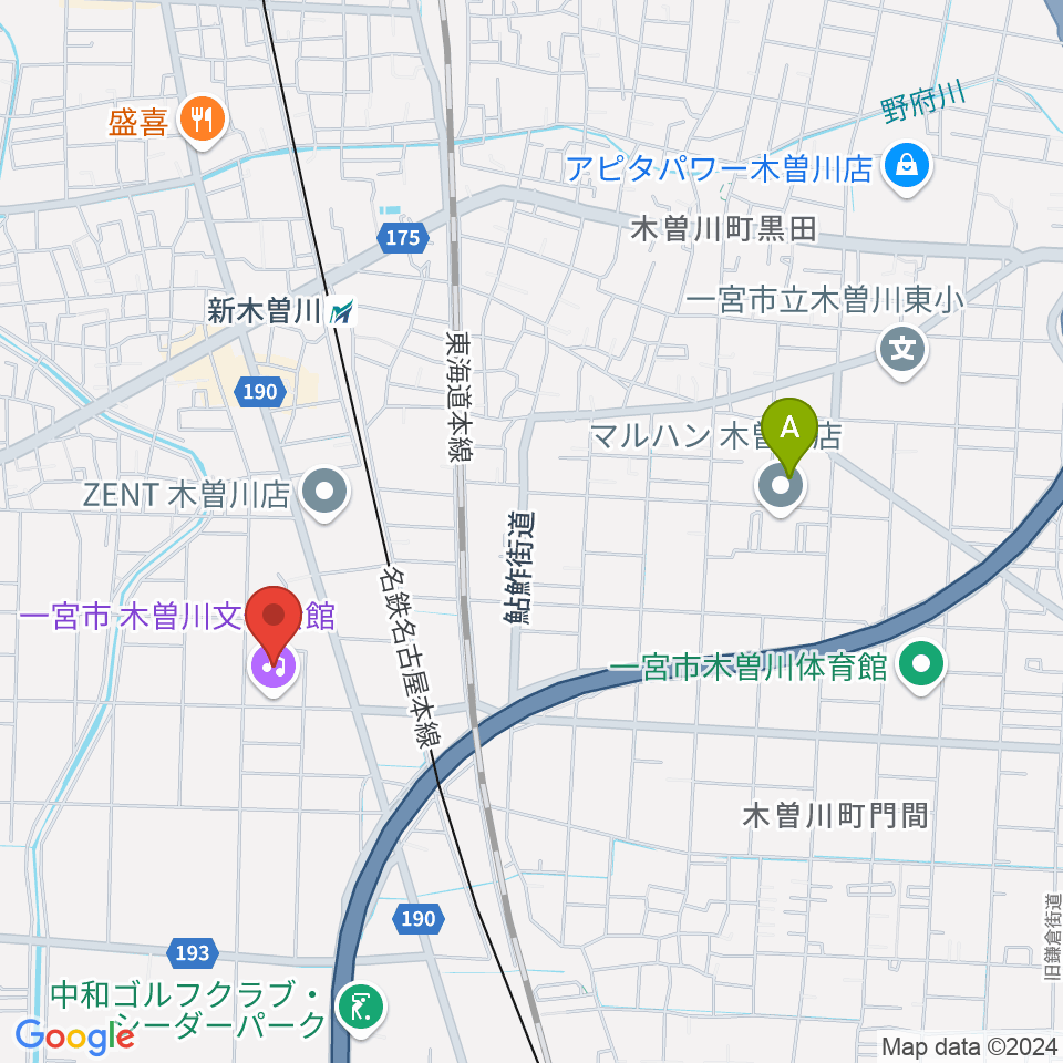 一宮市木曽川文化会館 尾西信金ホール周辺のホテル一覧地図