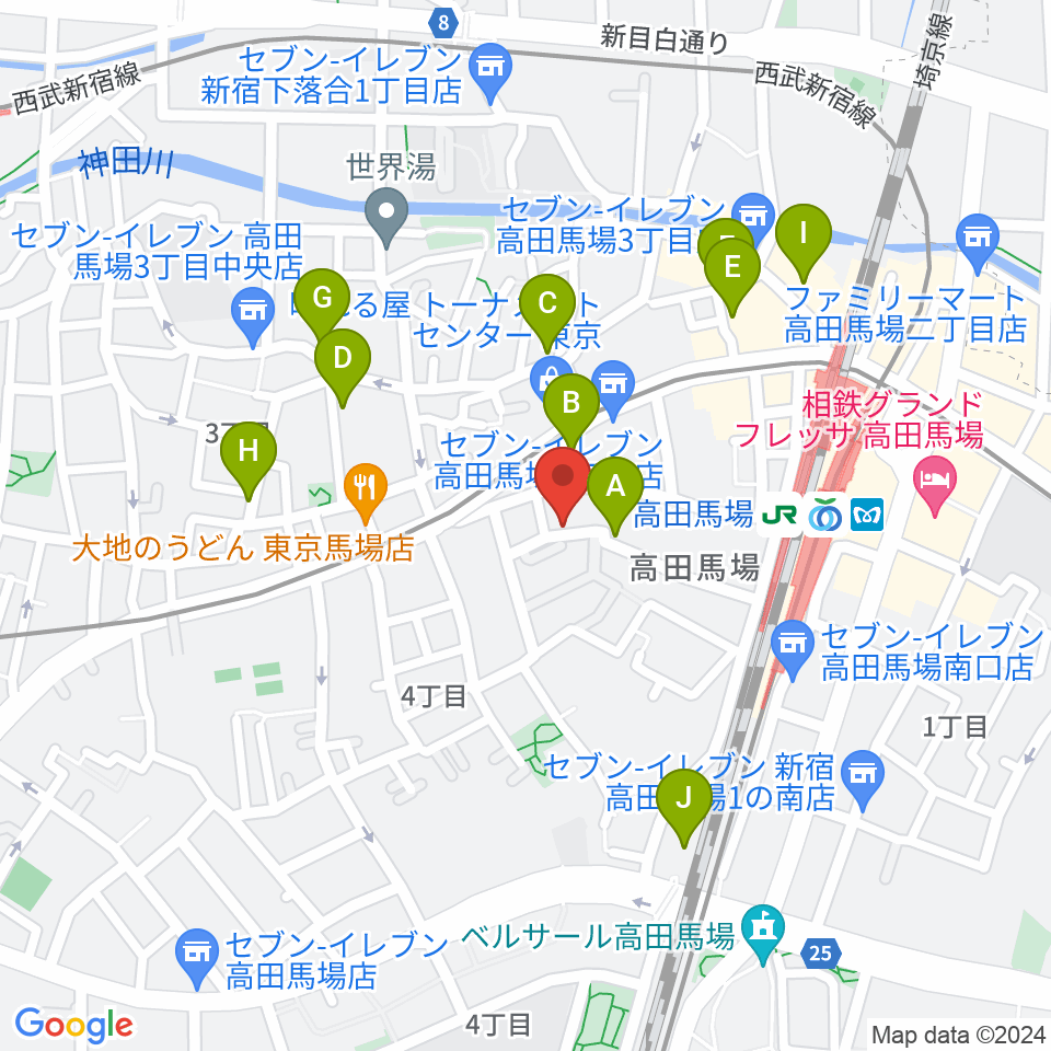 音部屋スクエア周辺のホテル一覧地図