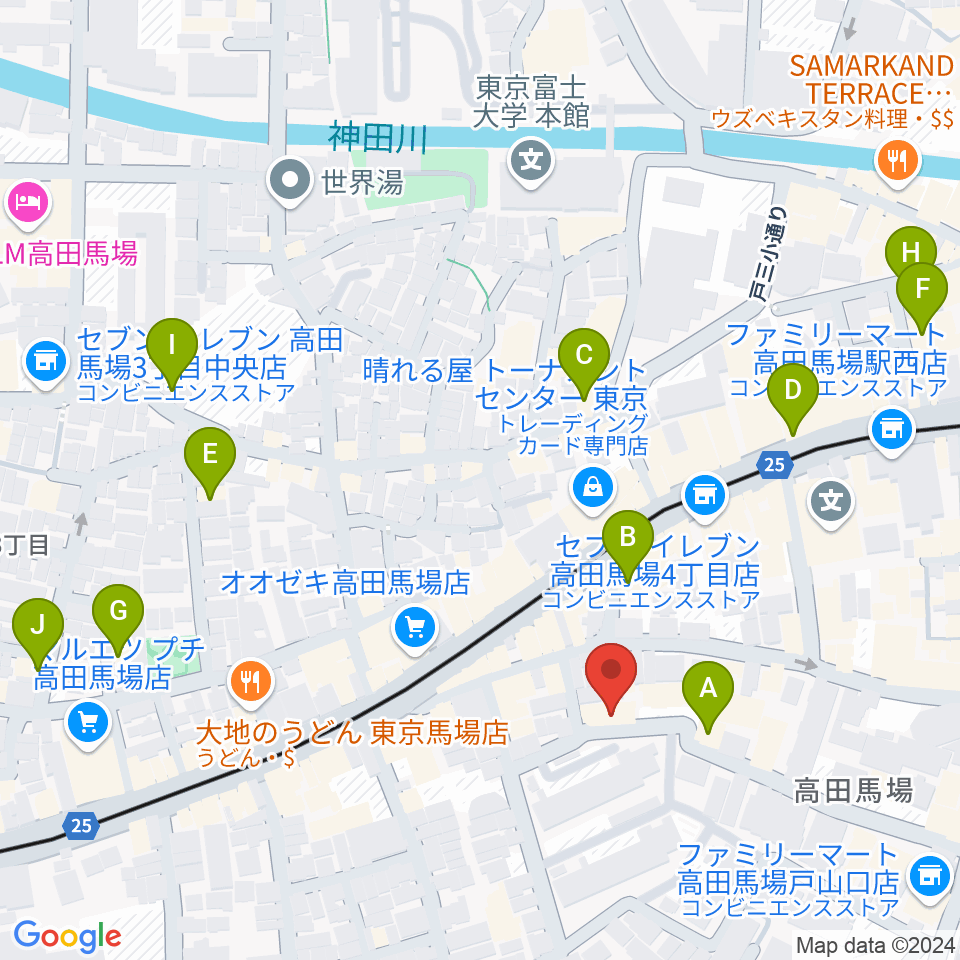 音部屋スクエア周辺のホテル一覧地図