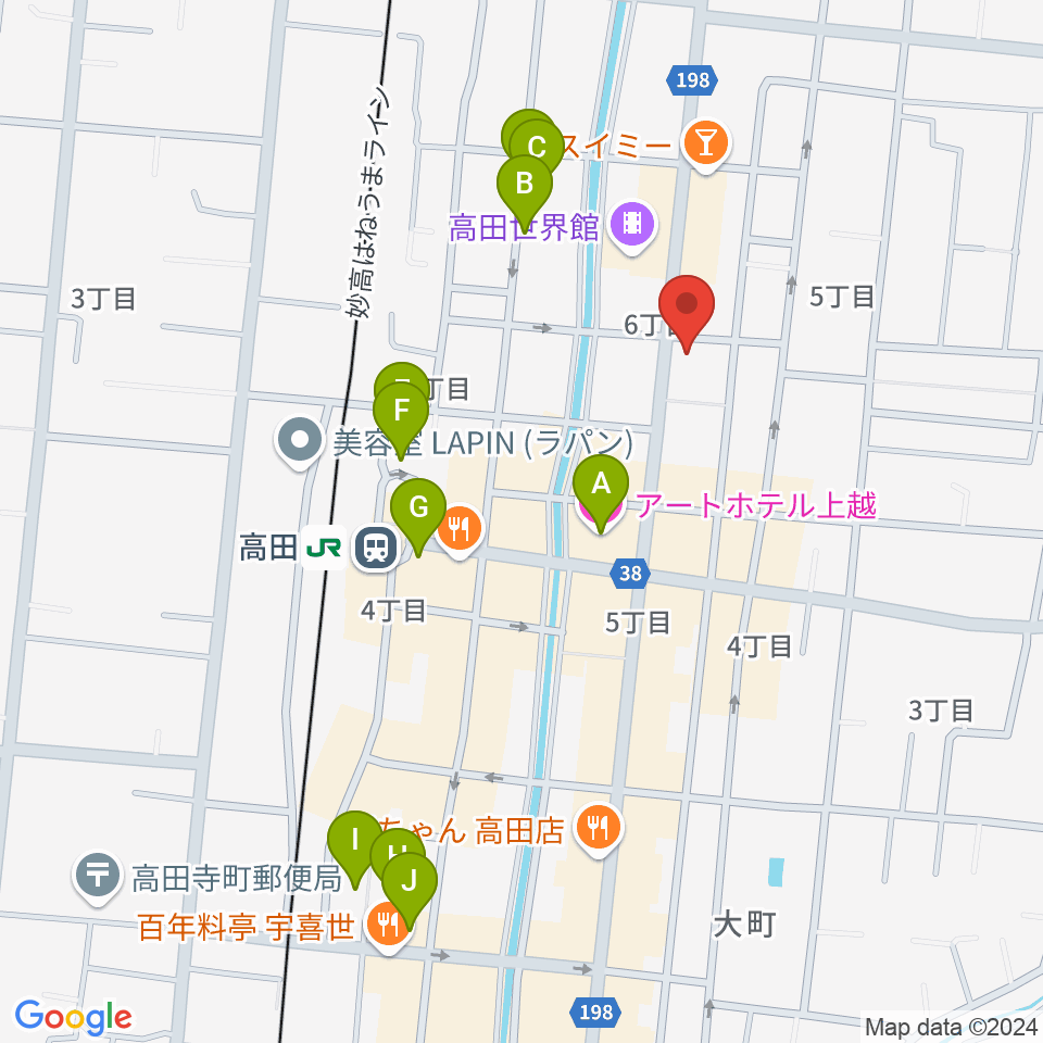 上越新堀ギター音楽院周辺のホテル一覧地図