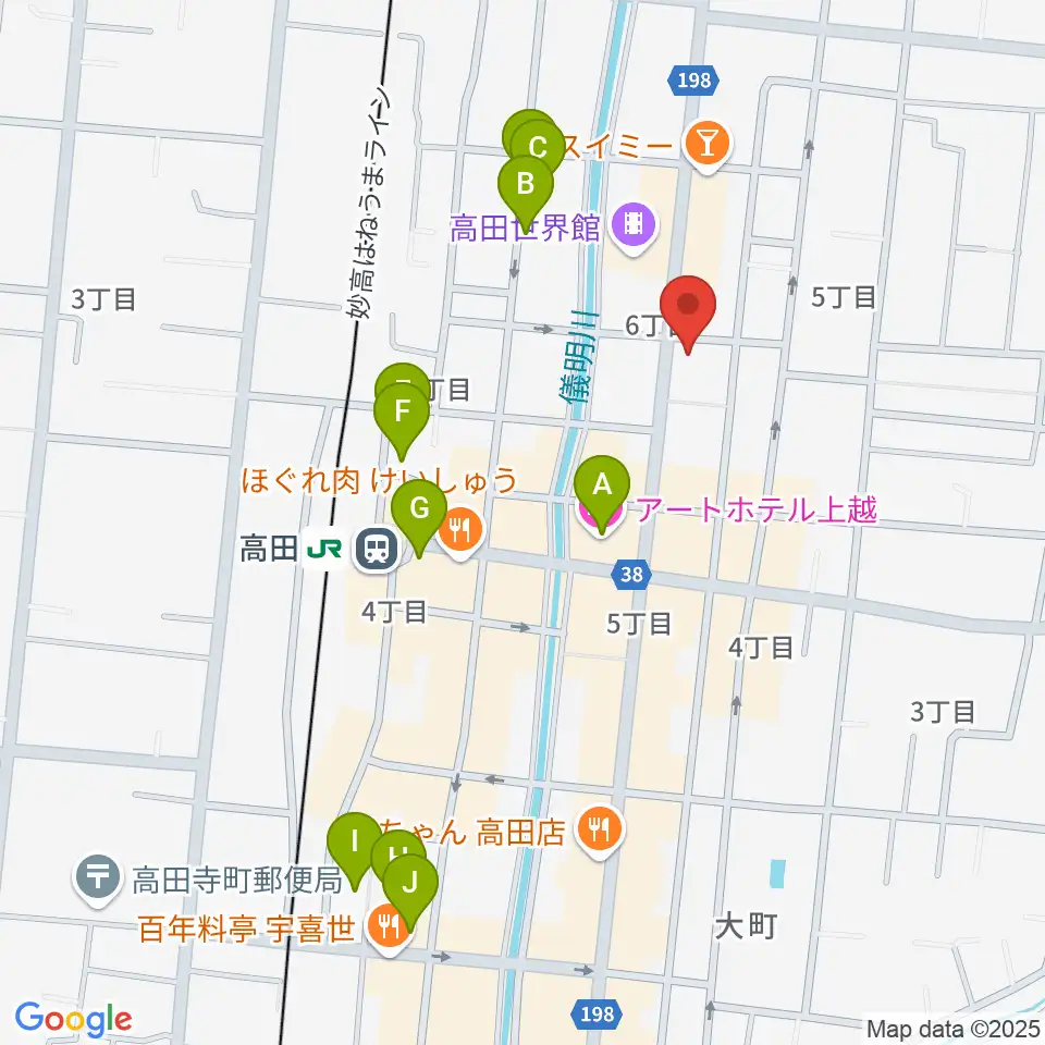 上越新堀ギター音楽院周辺のホテル一覧地図