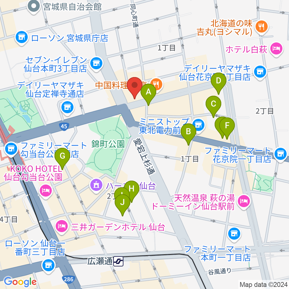 スタジオムジカ周辺のホテル一覧地図