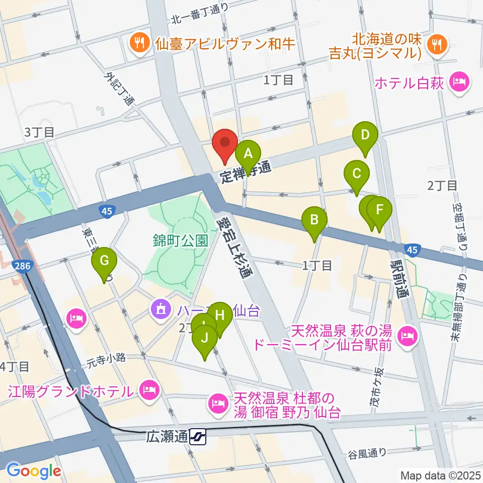 スタジオムジカ周辺のホテル一覧地図