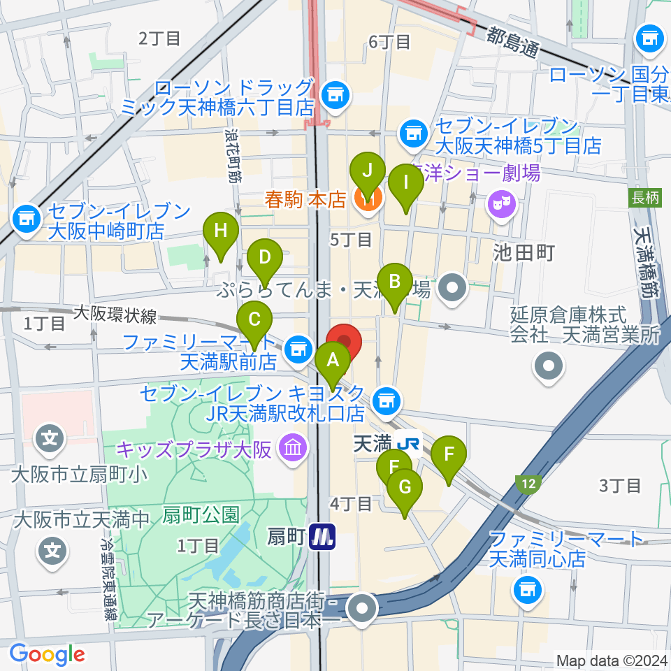 天満フラットフラミンゴ周辺のホテル一覧地図