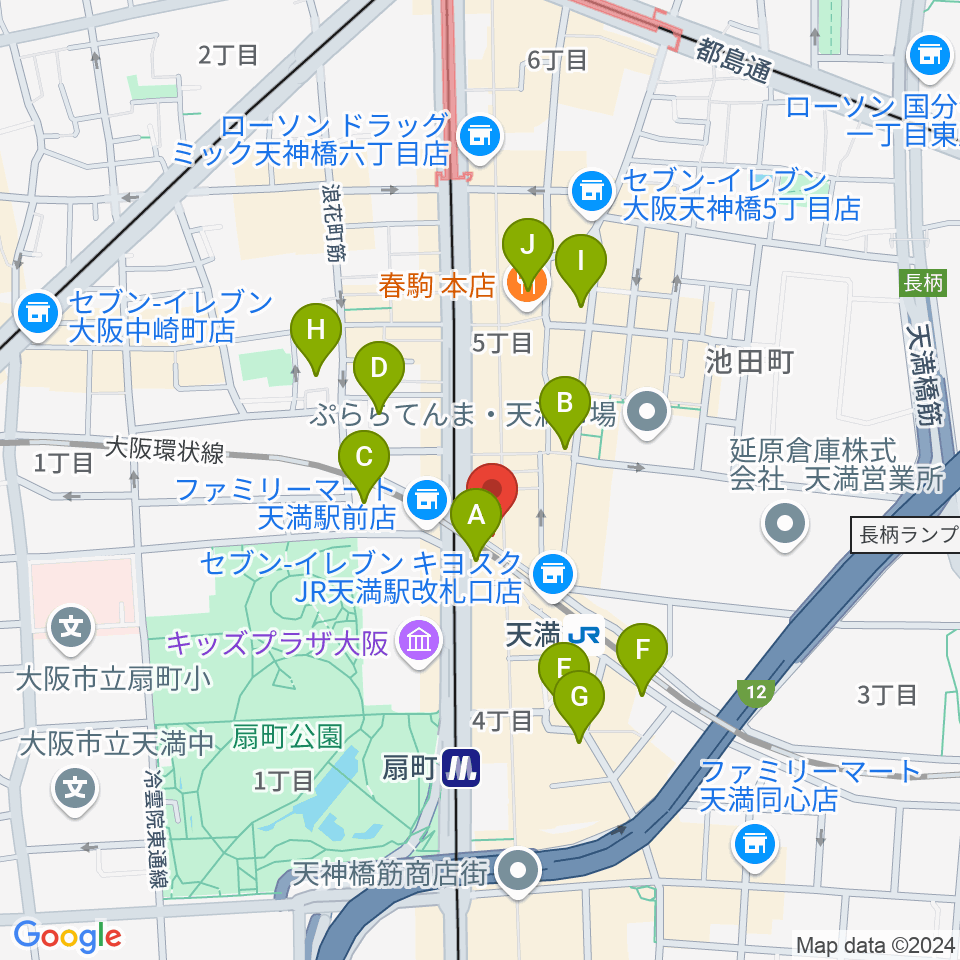 天満フラットフラミンゴ周辺のホテル一覧地図