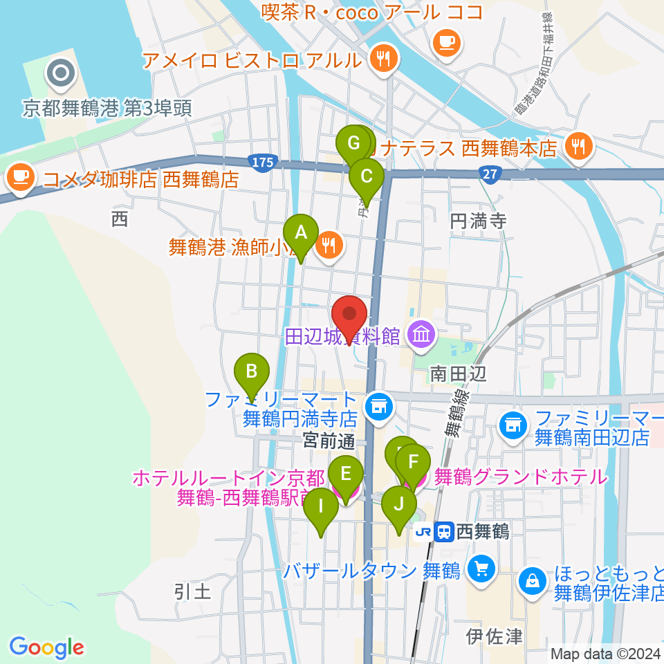 FMまいづる周辺のホテル一覧地図