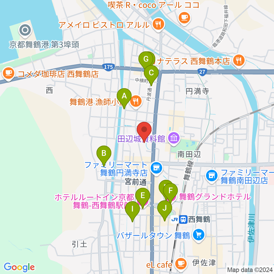 FMまいづる周辺のホテル一覧地図