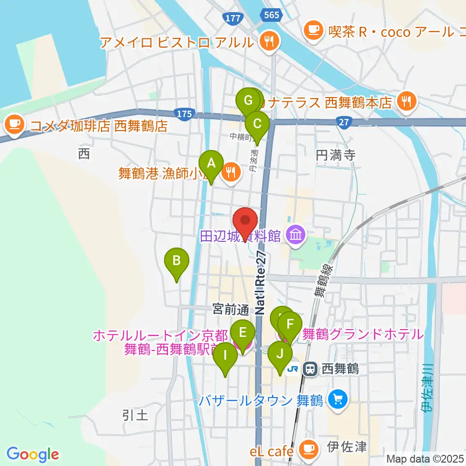 FMまいづる周辺のホテル一覧地図