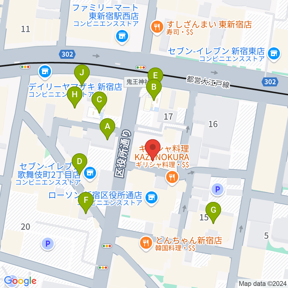 新宿MUSIC BAR CIRCLE周辺のホテル一覧地図