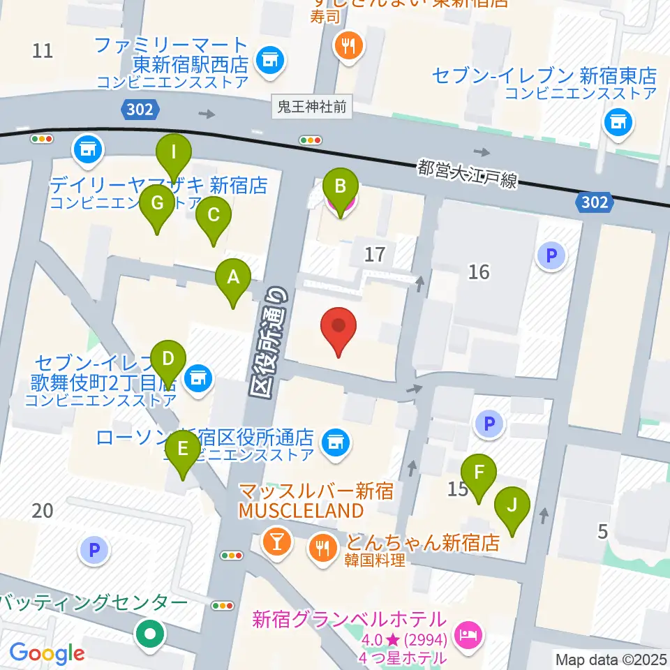 新宿MUSIC BAR CIRCLE周辺のホテル一覧地図