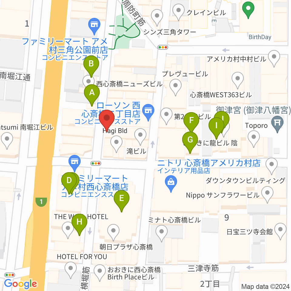 大阪CLUB JOULE周辺のホテル一覧地図