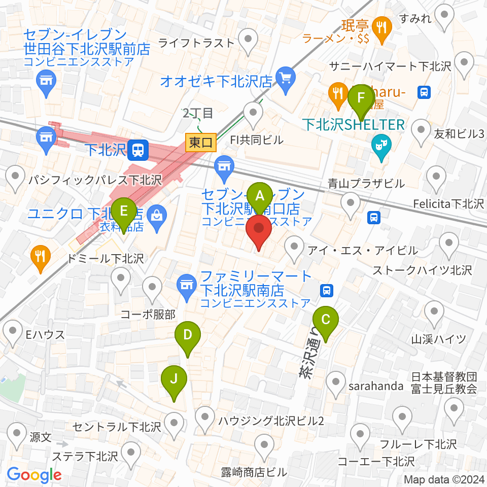 スクランブルズミュージックカレッジ下北沢校周辺のホテル一覧地図