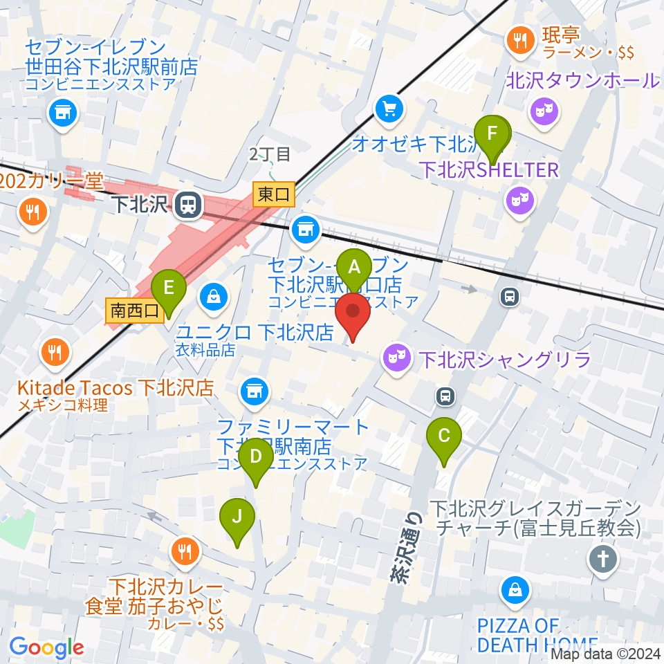 スクランブルズミュージックカレッジ下北沢校周辺のホテル一覧地図