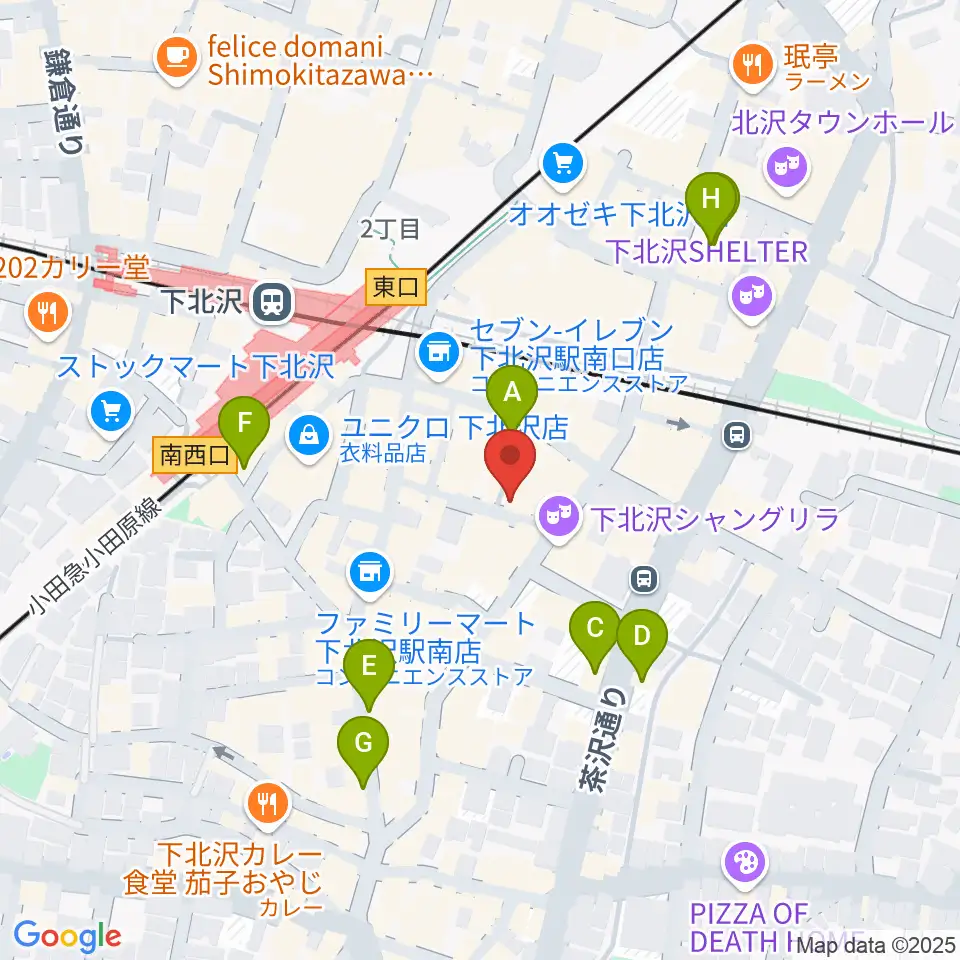 スクランブルズミュージックカレッジ下北沢校周辺のホテル一覧地図
