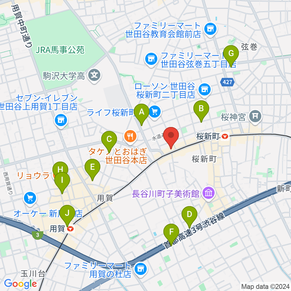 桜新町NEIGHBOR周辺のホテル一覧地図