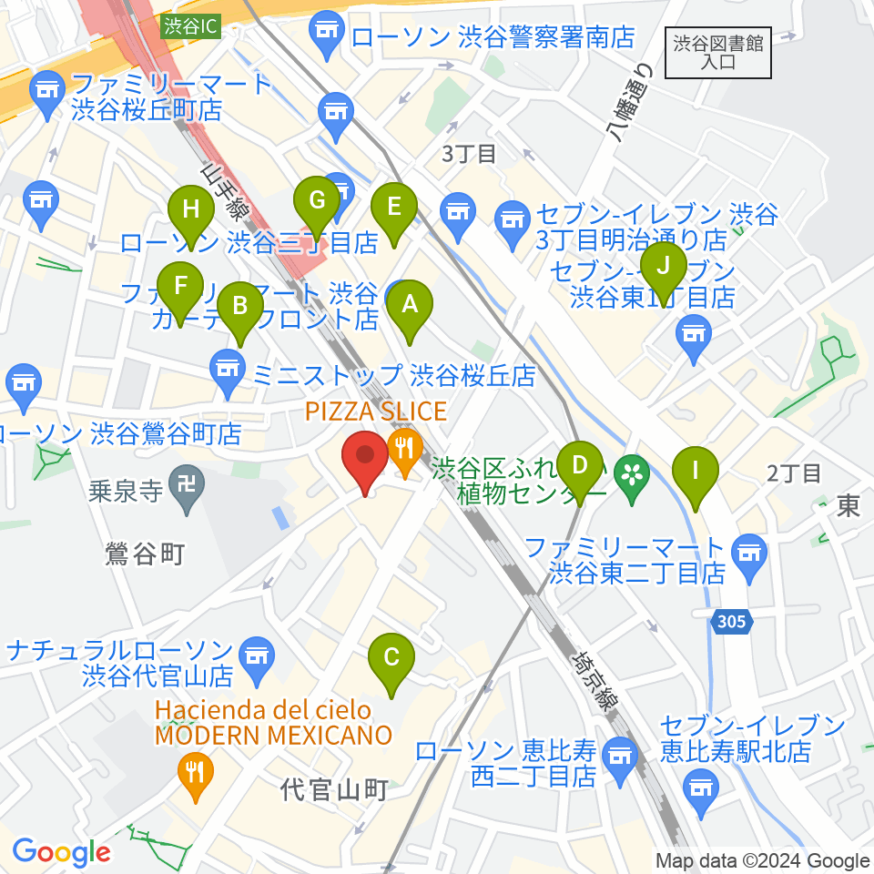 代官山スペースオッド周辺のホテル一覧地図