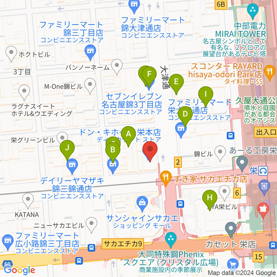 ORCA NAGOYA周辺のホテル一覧地図