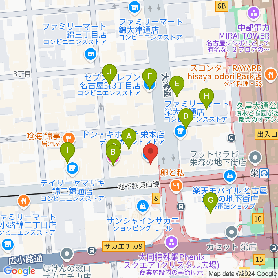 ORCA NAGOYA周辺のホテル一覧地図