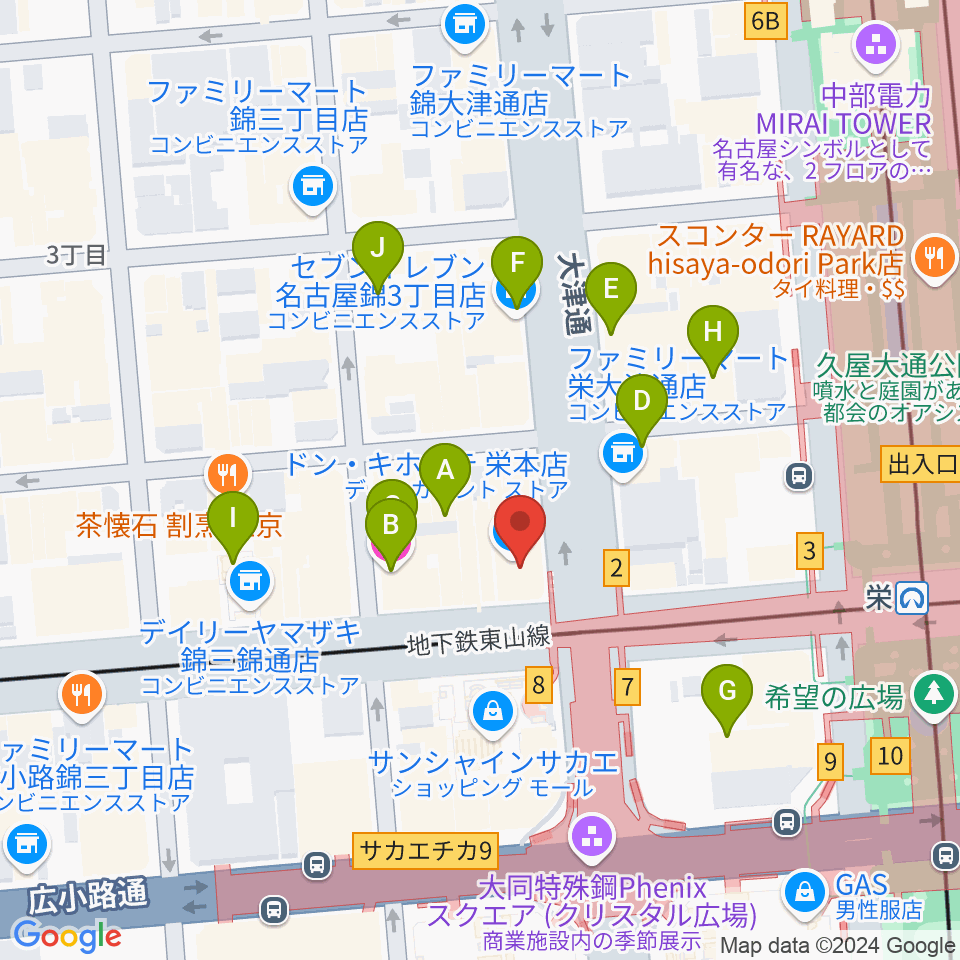 ORCA NAGOYA周辺のホテル一覧地図