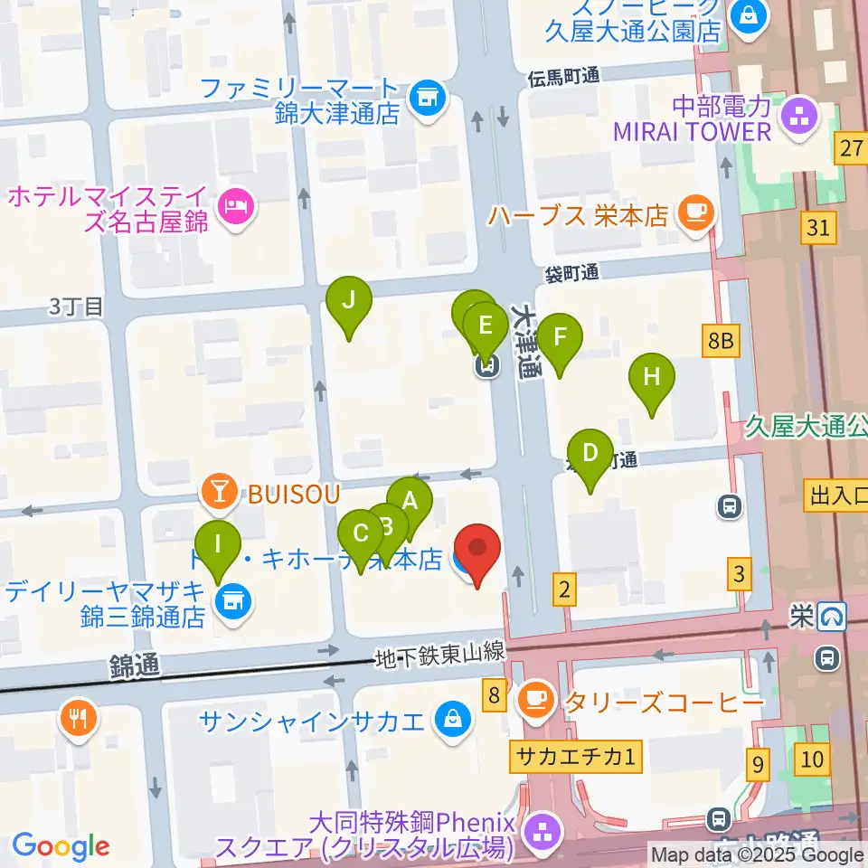 ORCA NAGOYA周辺のホテル一覧地図