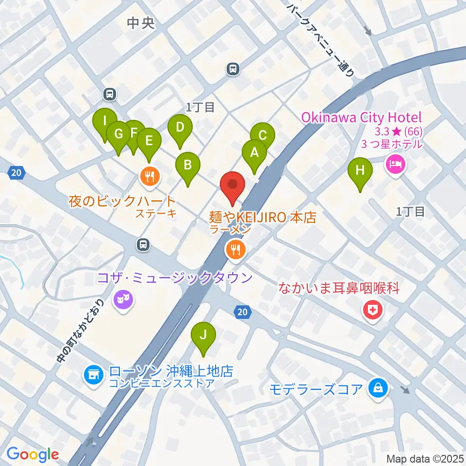 セブンスヘブンコザ周辺のホテル一覧地図