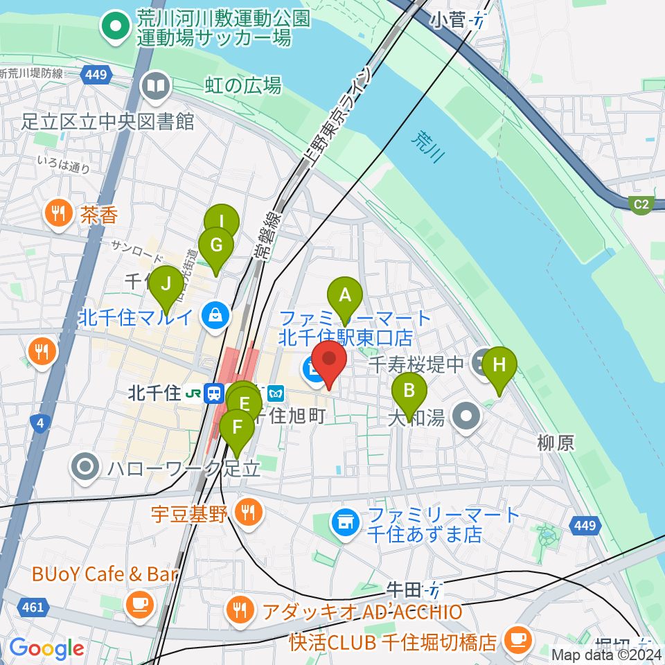 北千住マジカルファンタジー周辺のホテル一覧地図