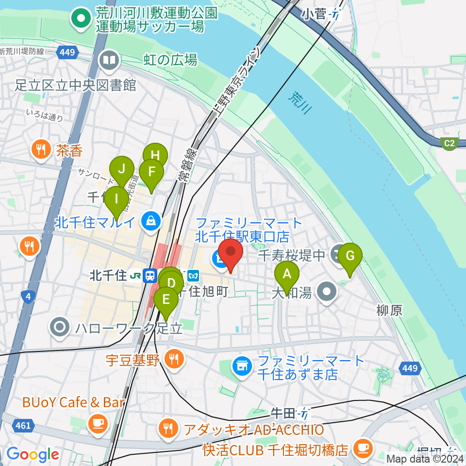 北千住マジカルファンタジー周辺のホテル一覧地図