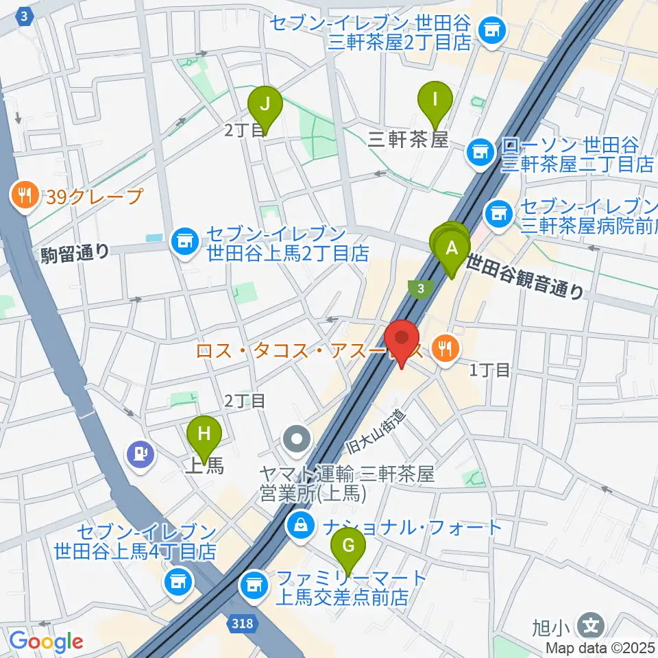 TOKYO BEACH STUDIO三軒茶屋本店周辺のホテル一覧地図