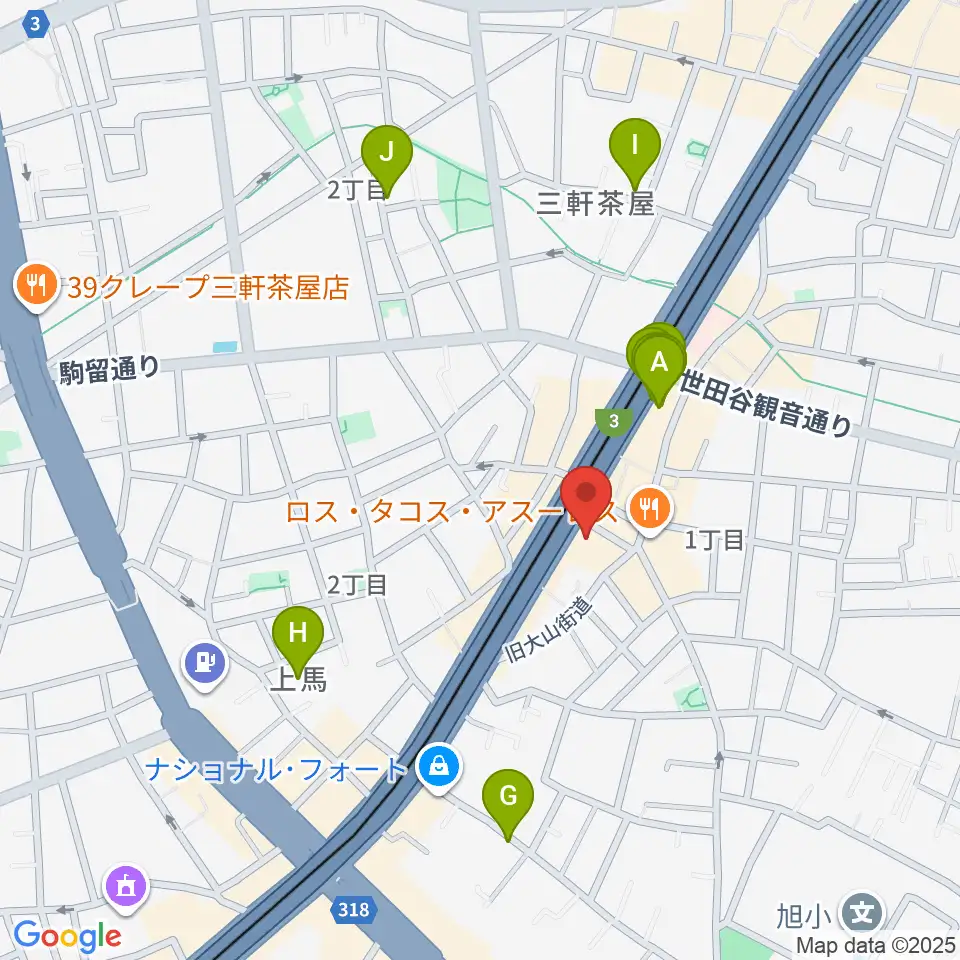 TOKYO BEACH STUDIO三軒茶屋本店周辺のホテル一覧地図