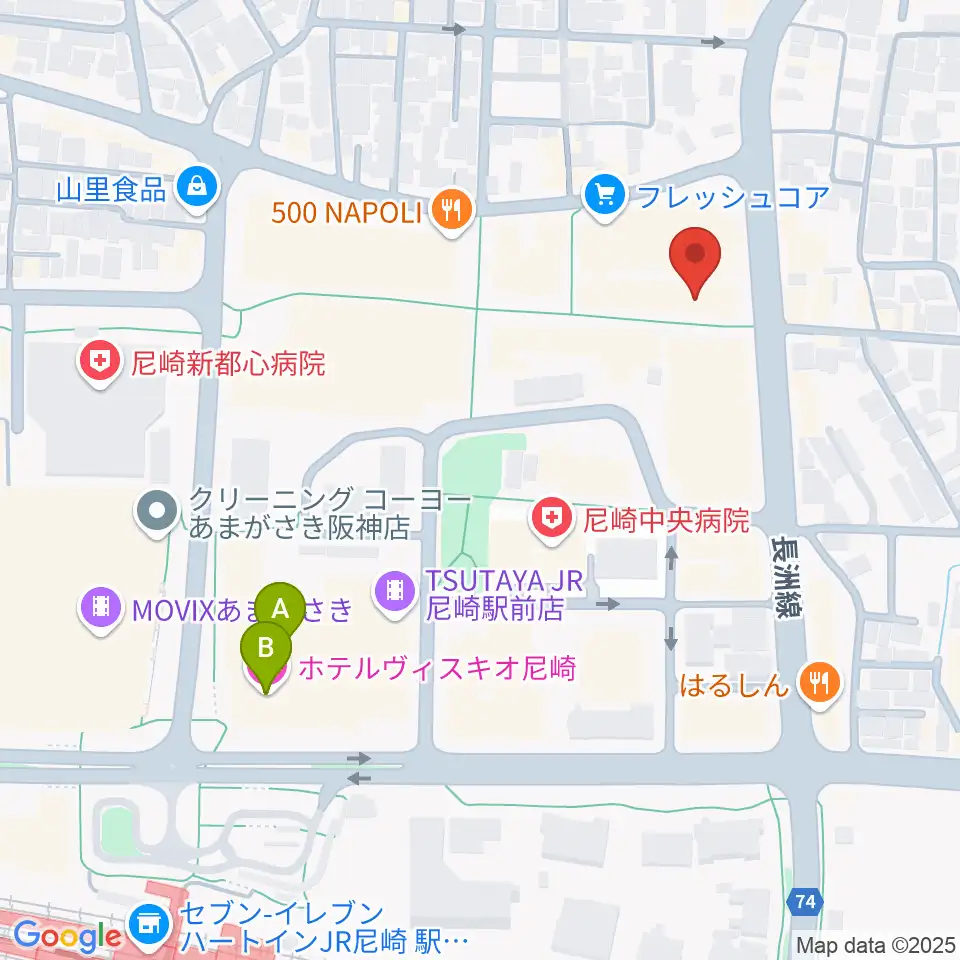 アール・エイチ・ワイ尼崎スタジオ周辺のホテル一覧地図