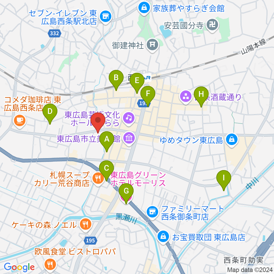 Music Pro Shopセッション西条駅前店周辺のホテル一覧地図