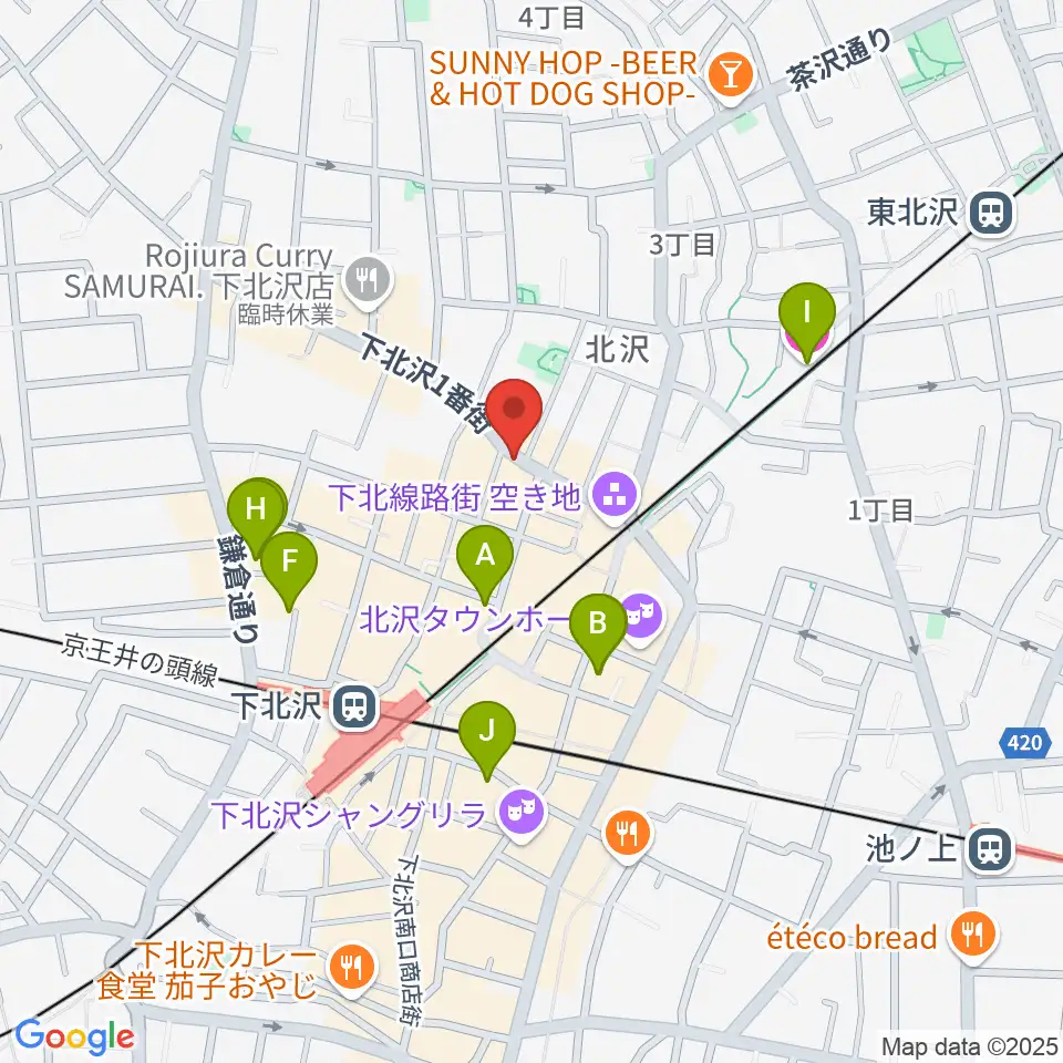 ピアノスタジオノア 下北沢店周辺のホテル一覧地図