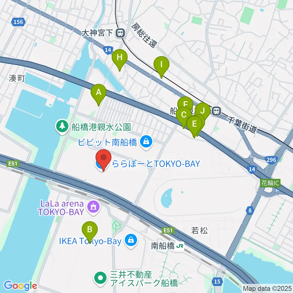 伊藤楽器 ららぽーとTOKYO-BAY店周辺のホテル一覧地図
