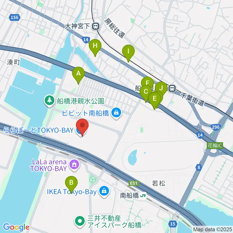 伊藤楽器 ららぽーとTOKYO-BAY店周辺のホテル一覧地図