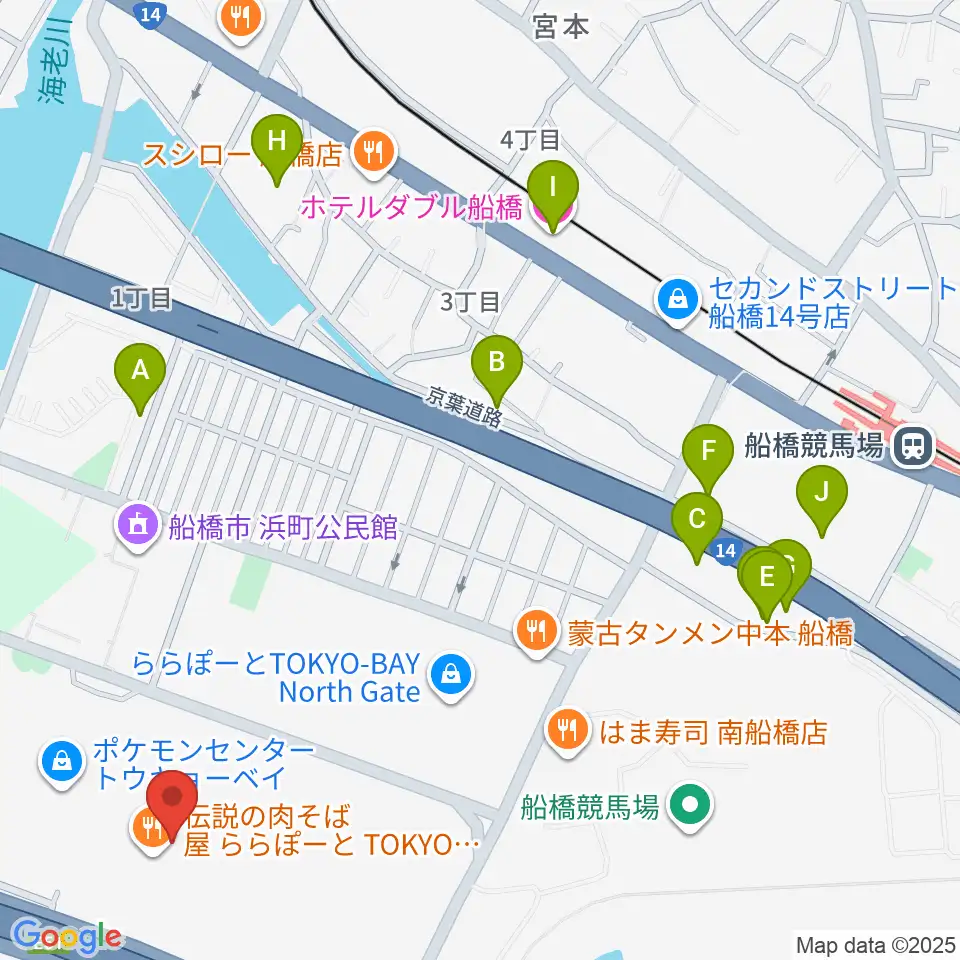 伊藤楽器 ららぽーとTOKYO-BAY店周辺のホテル一覧地図