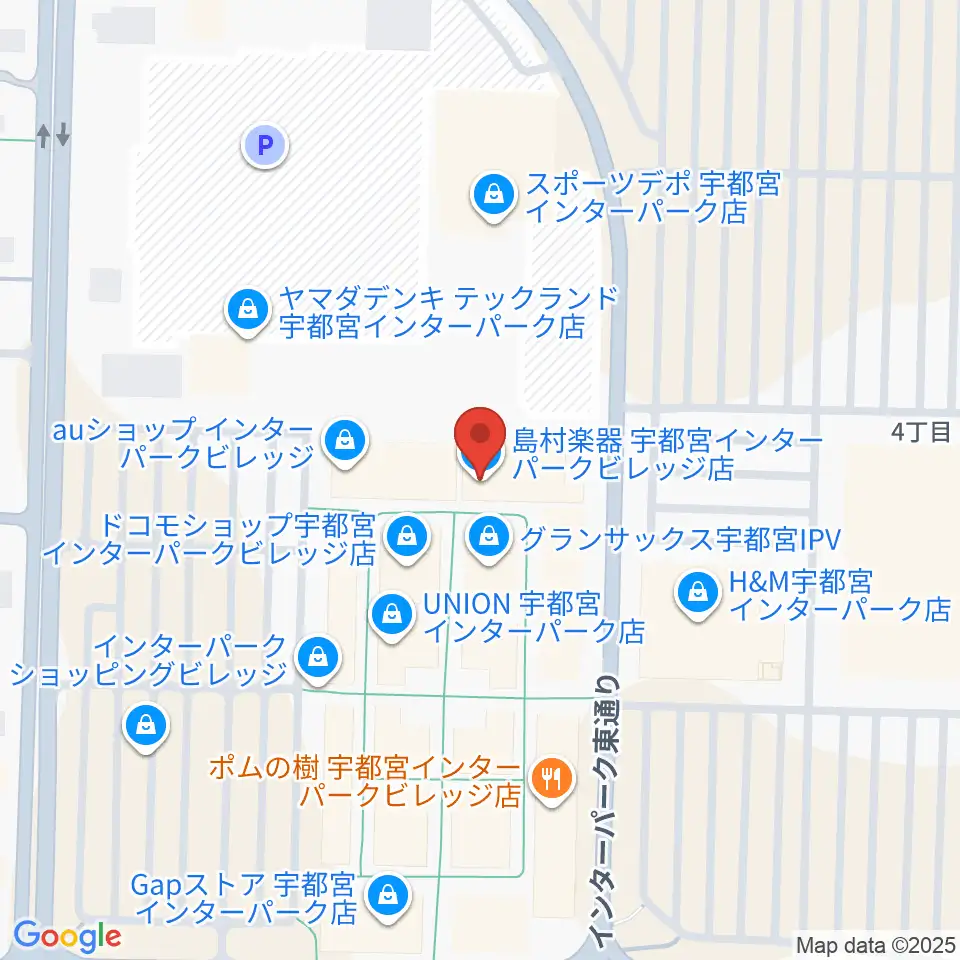 島村楽器 宇都宮インターパークビレッジ店周辺のホテル一覧地図