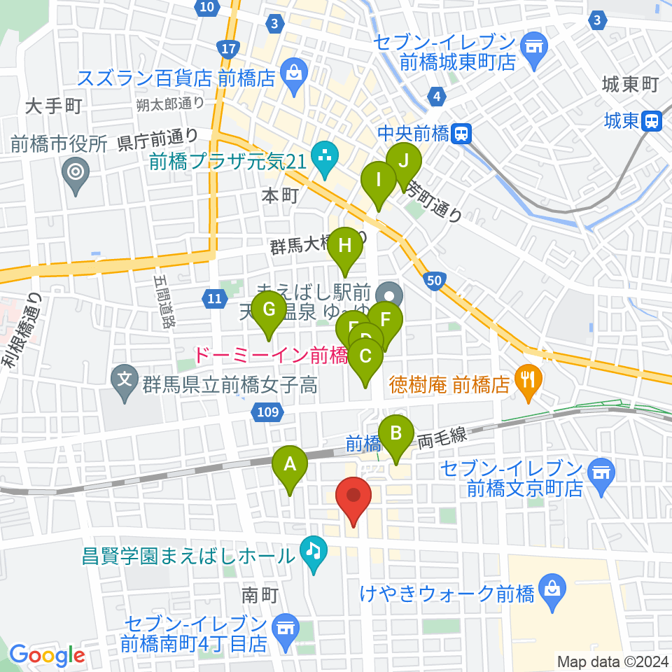 ブラスデコ周辺のホテル一覧地図