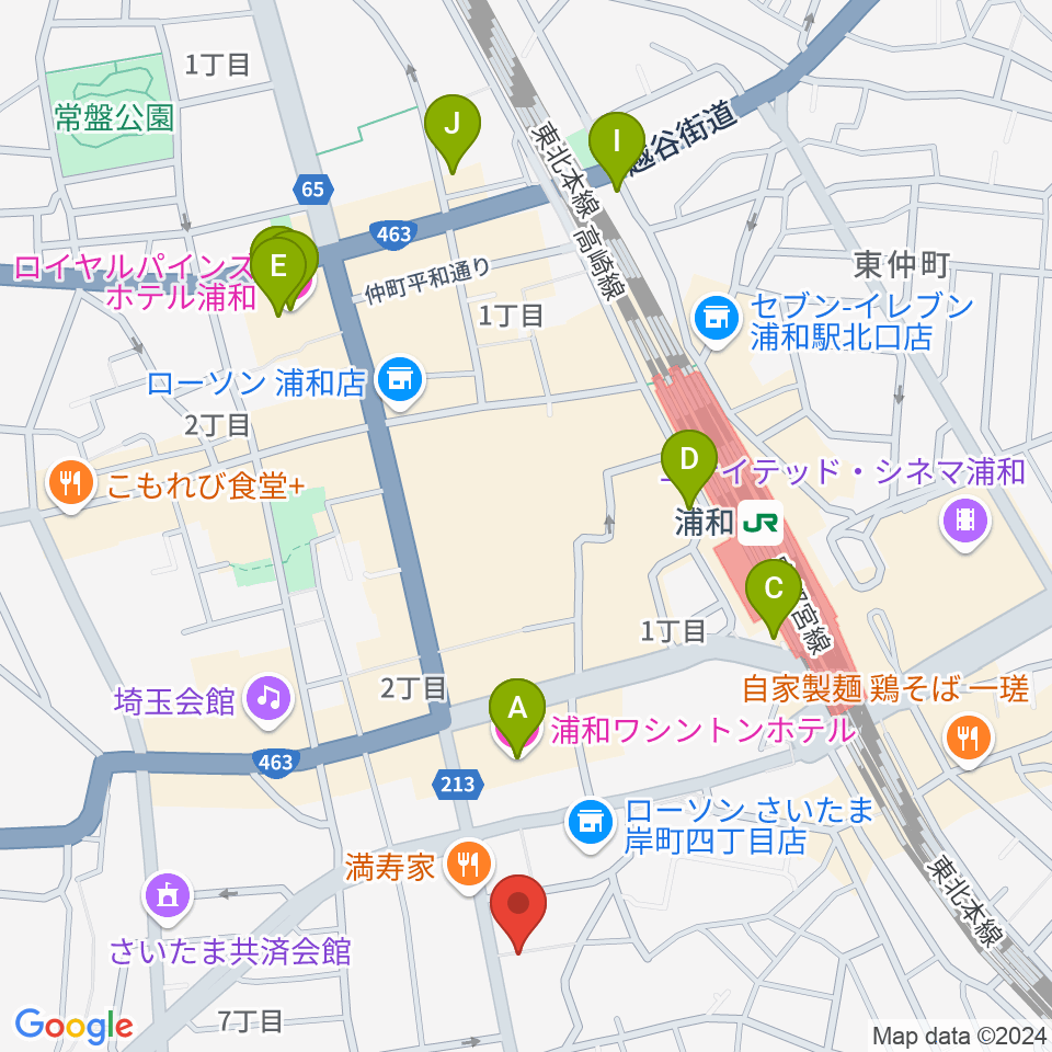 浦和Cafe Tone周辺のホテル一覧地図