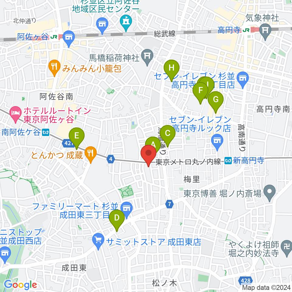 レコーディング.com周辺のホテル一覧地図