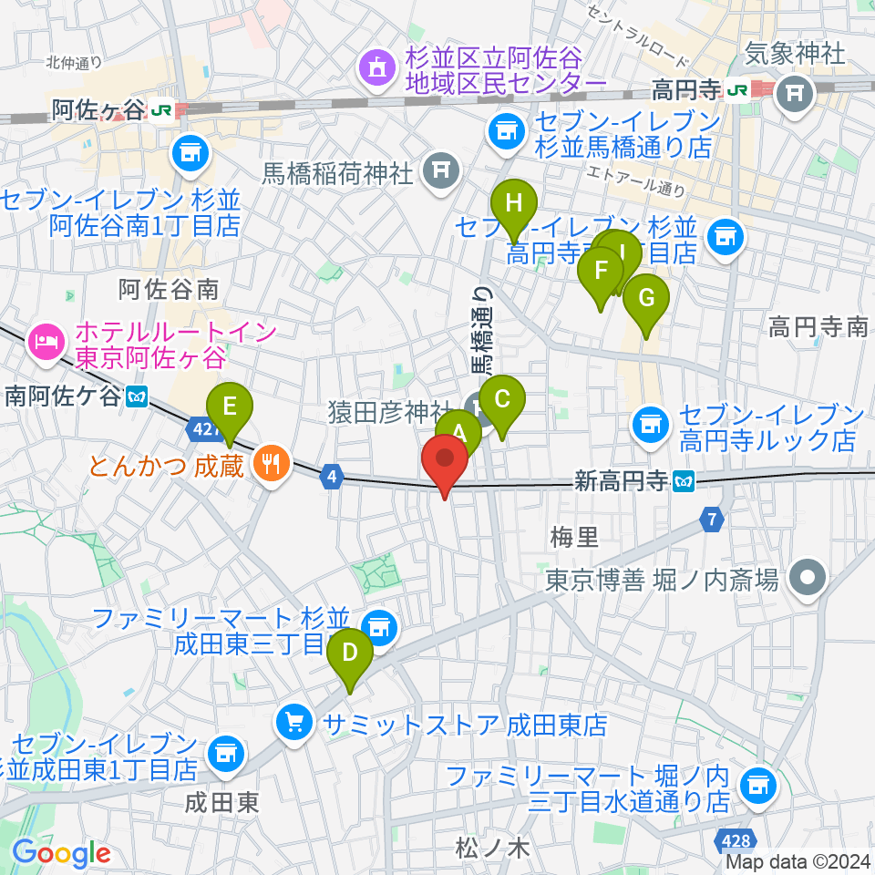 レコーディング.com周辺のホテル一覧地図