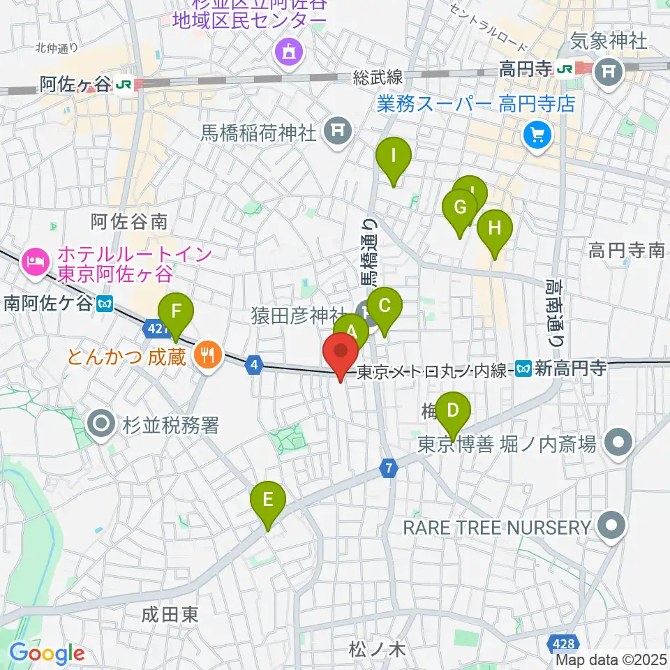 レコーディング.com周辺のホテル一覧地図
