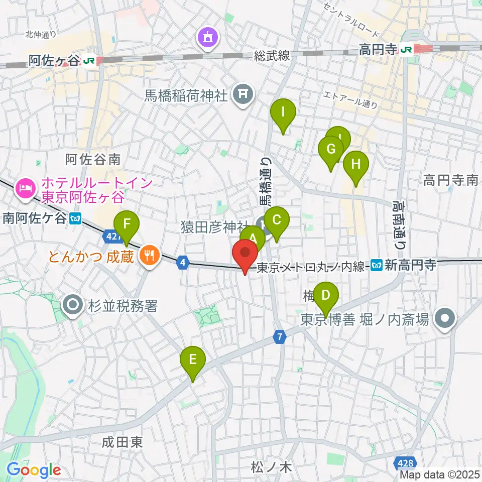 レコーディング.com周辺のホテル一覧地図